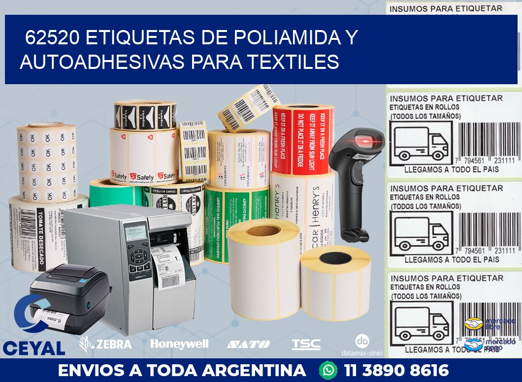 62520 ETIQUETAS DE POLIAMIDA Y AUTOADHESIVAS PARA TEXTILES
