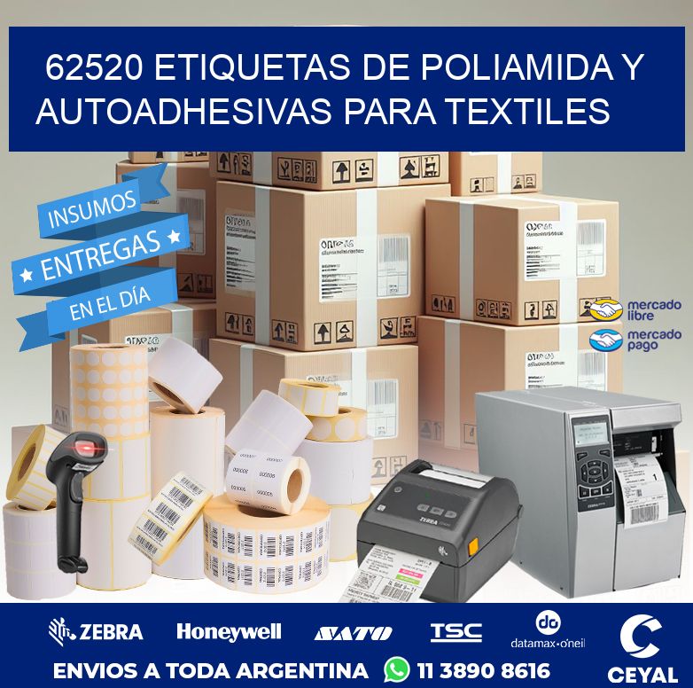 62520 ETIQUETAS DE POLIAMIDA Y AUTOADHESIVAS PARA TEXTILES