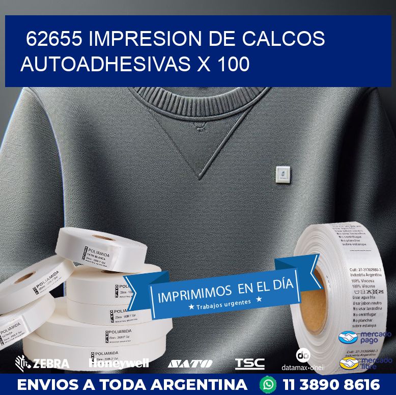 62655 IMPRESION DE CALCOS AUTOADHESIVAS X 100