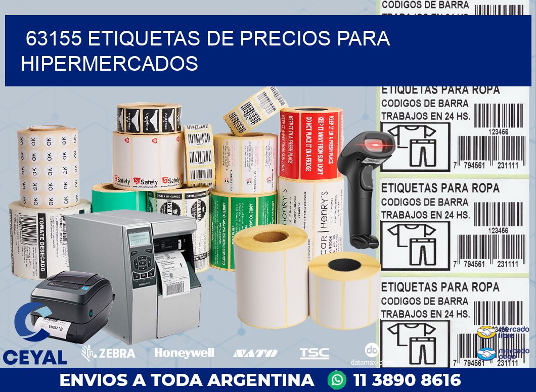 63155 ETIQUETAS DE PRECIOS PARA HIPERMERCADOS