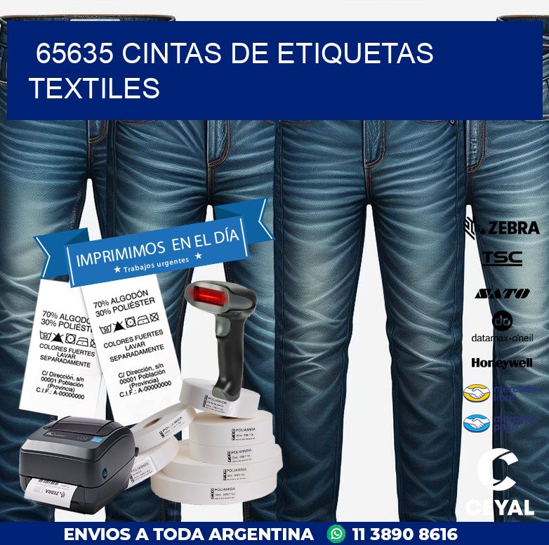 65635 CINTAS DE ETIQUETAS TEXTILES