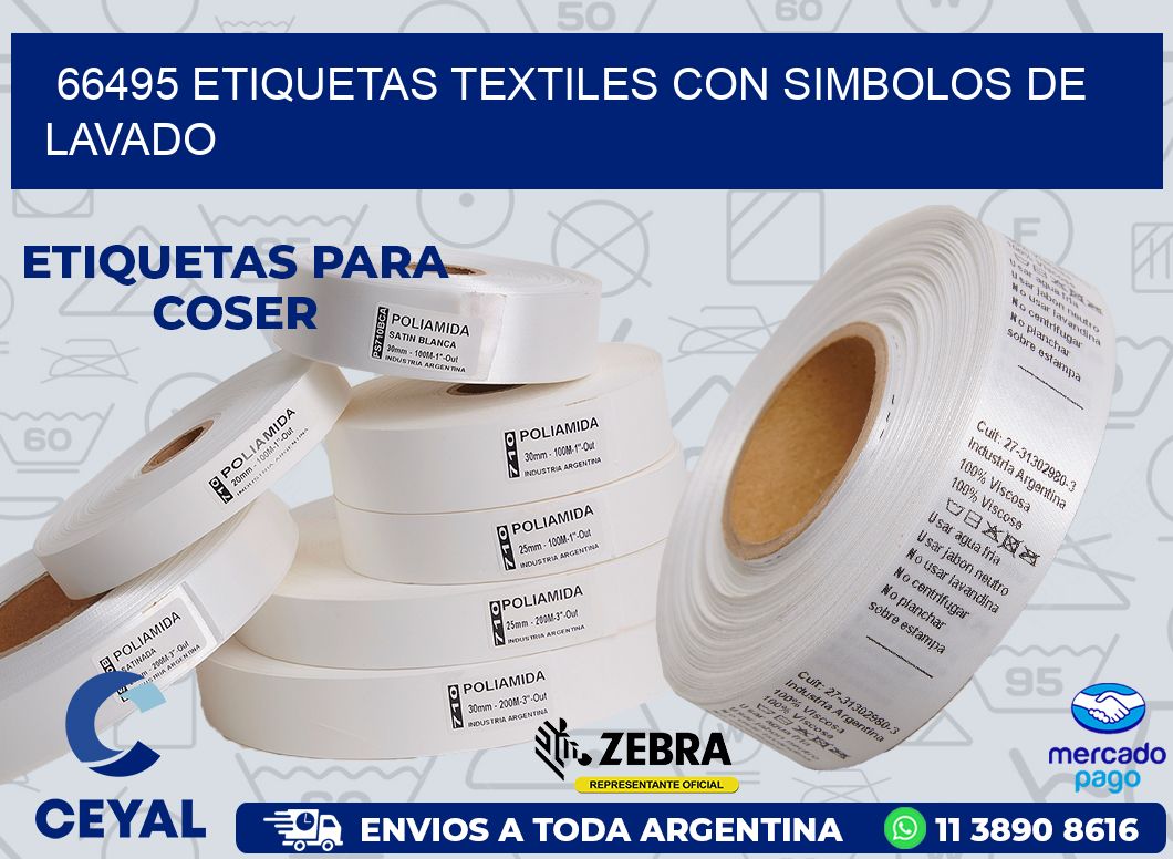 66495 ETIQUETAS TEXTILES CON SIMBOLOS DE LAVADO