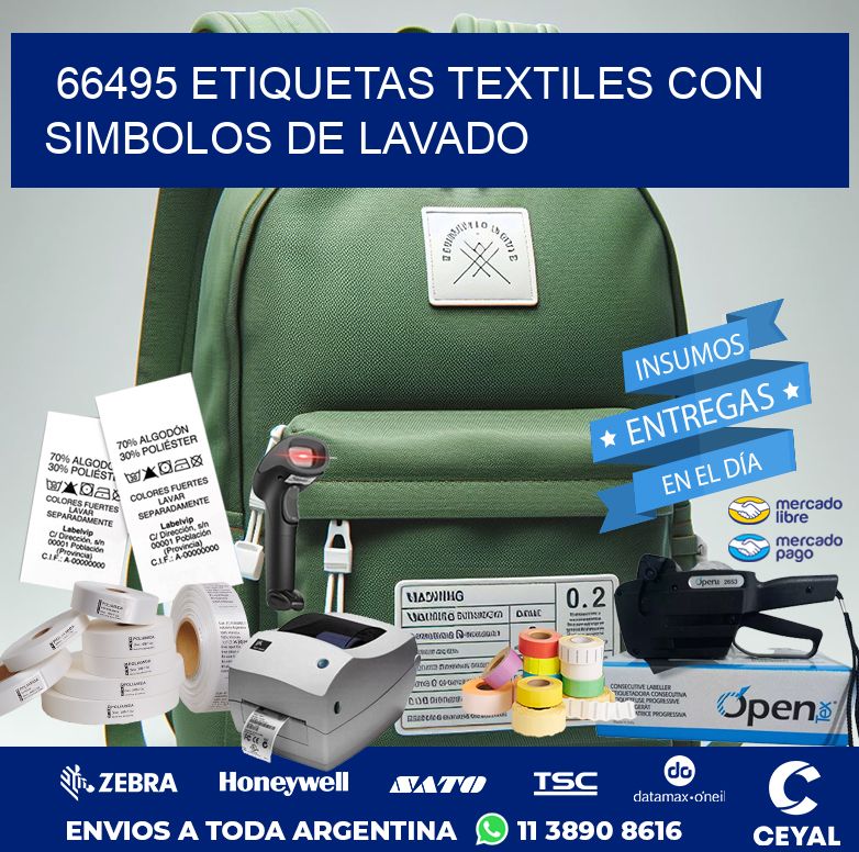 66495 ETIQUETAS TEXTILES CON SIMBOLOS DE LAVADO