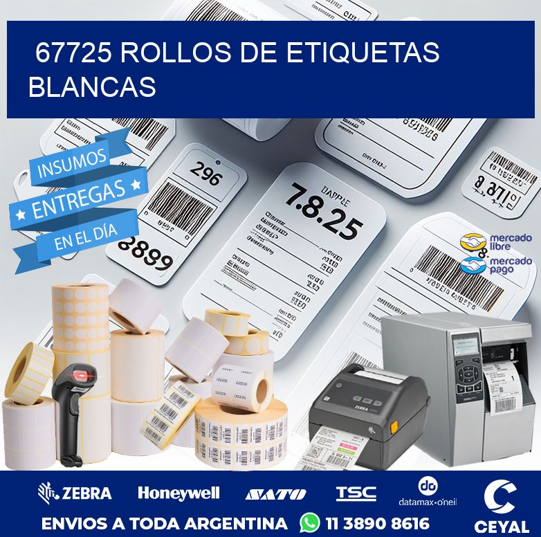 67725 ROLLOS DE ETIQUETAS BLANCAS