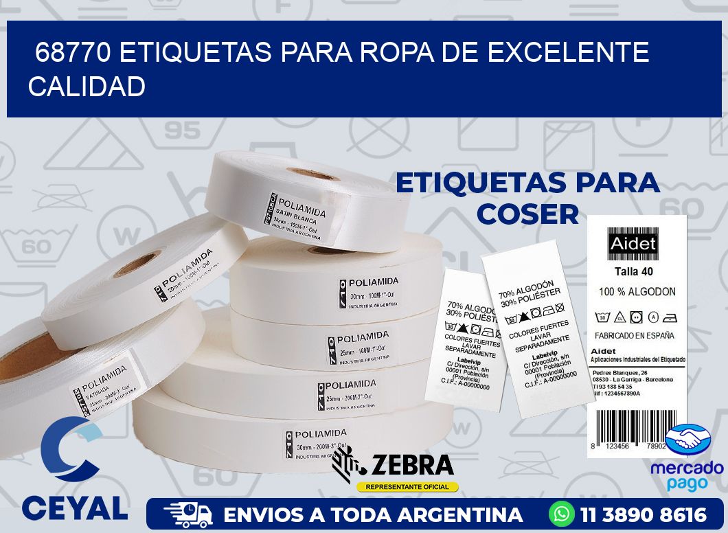 68770 ETIQUETAS PARA ROPA DE EXCELENTE CALIDAD