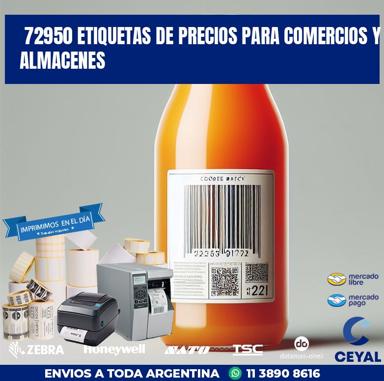 72950 ETIQUETAS DE PRECIOS PARA COMERCIOS Y ALMACENES