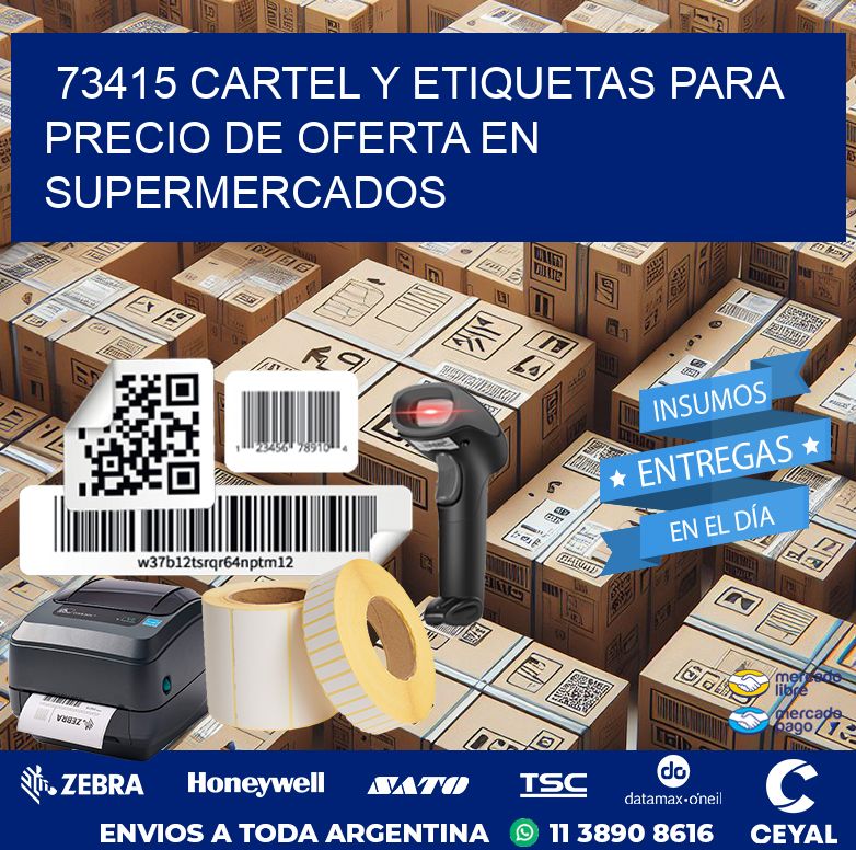73415 CARTEL Y ETIQUETAS PARA PRECIO DE OFERTA EN SUPERMERCADOS