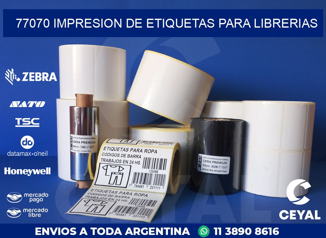 77070 IMPRESION DE ETIQUETAS PARA LIBRERIAS