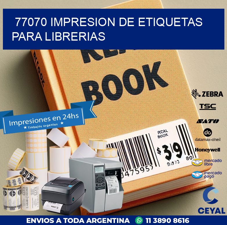 77070 IMPRESION DE ETIQUETAS PARA LIBRERIAS