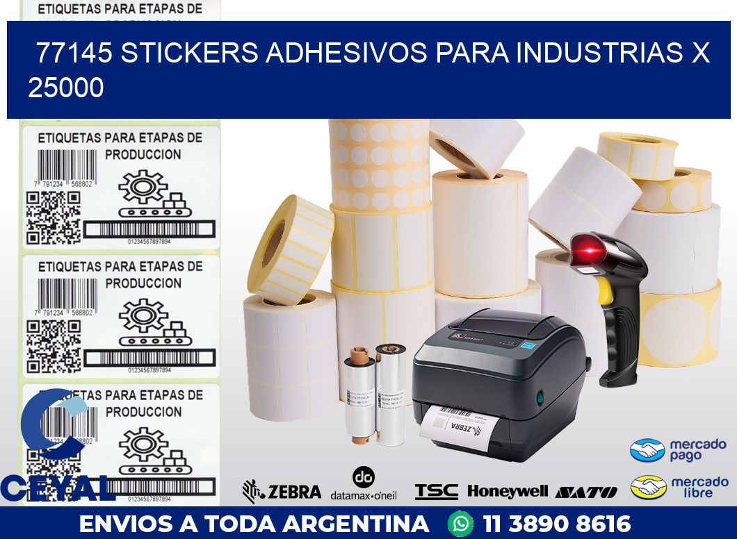 77145 STICKERS ADHESIVOS PARA INDUSTRIAS X 25000