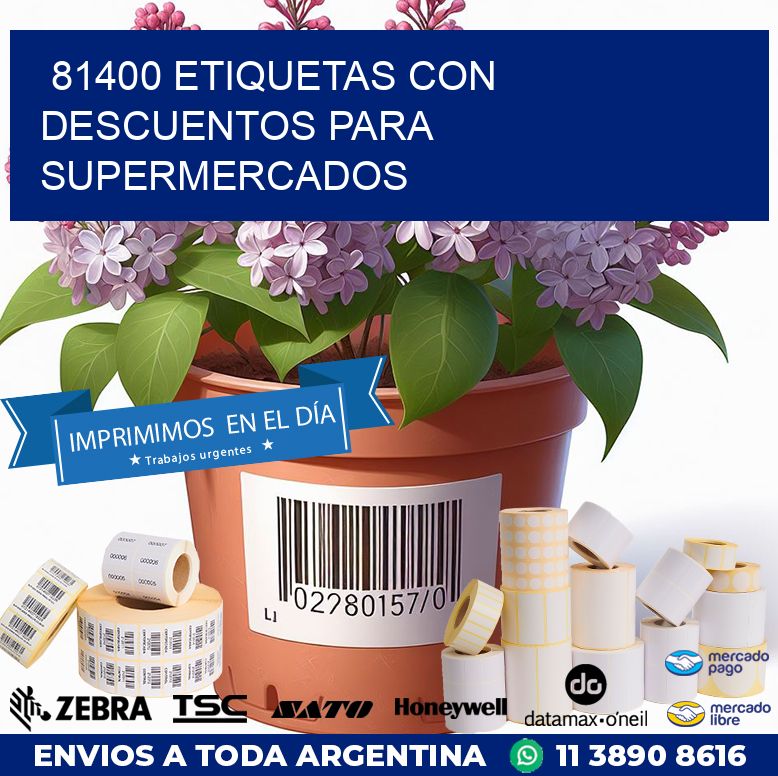 81400 ETIQUETAS CON DESCUENTOS PARA SUPERMERCADOS