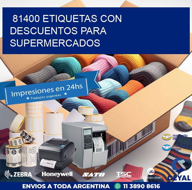 81400 ETIQUETAS CON DESCUENTOS PARA SUPERMERCADOS