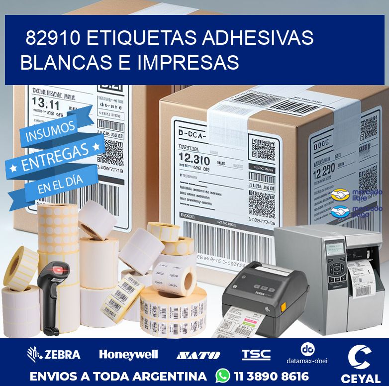 82910 ETIQUETAS ADHESIVAS BLANCAS E IMPRESAS