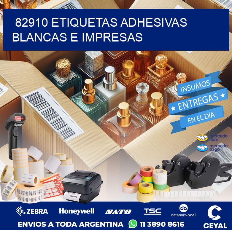 82910 ETIQUETAS ADHESIVAS BLANCAS E IMPRESAS