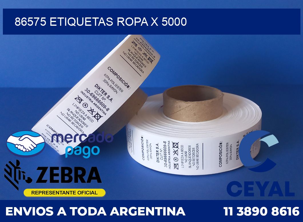 86575 ETIQUETAS ROPA X 5000