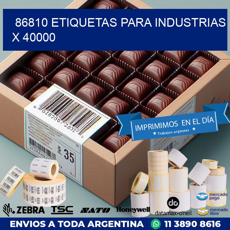 86810 ETIQUETAS PARA INDUSTRIAS X 40000