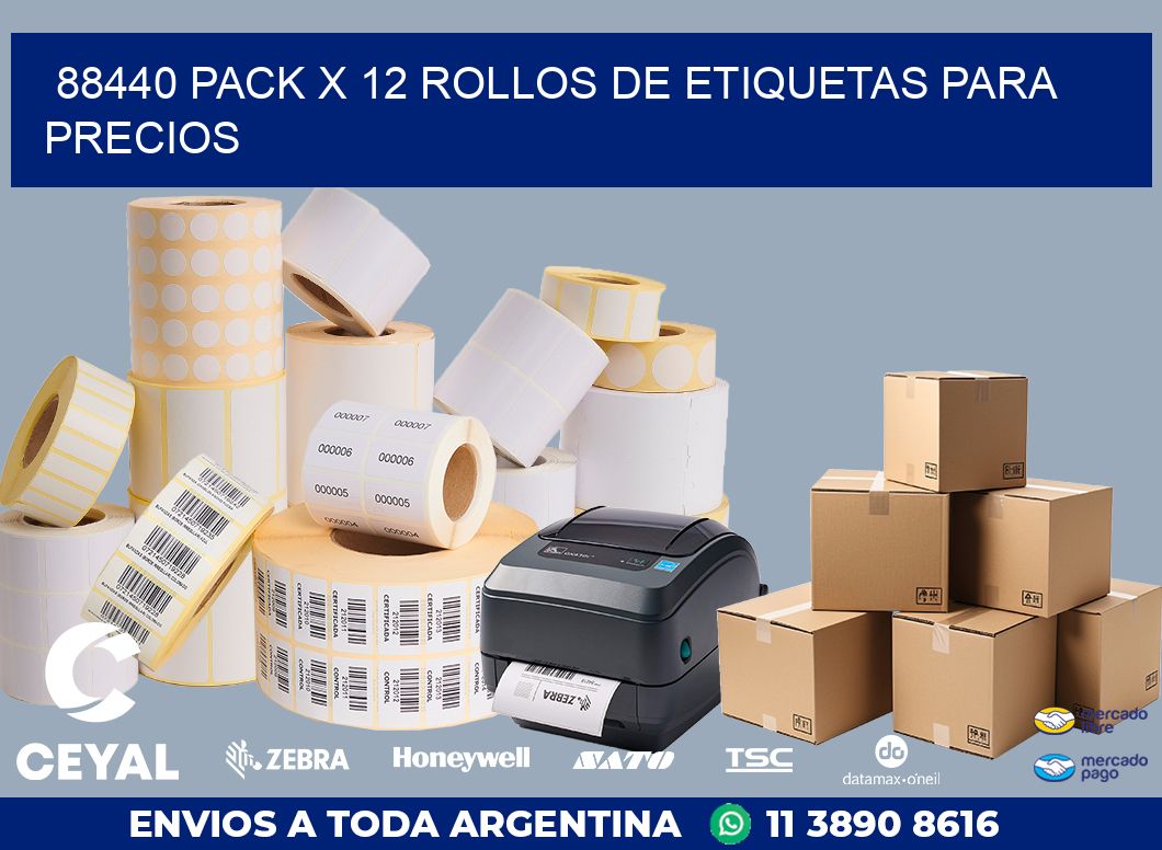 88440 PACK X 12 ROLLOS DE ETIQUETAS PARA PRECIOS