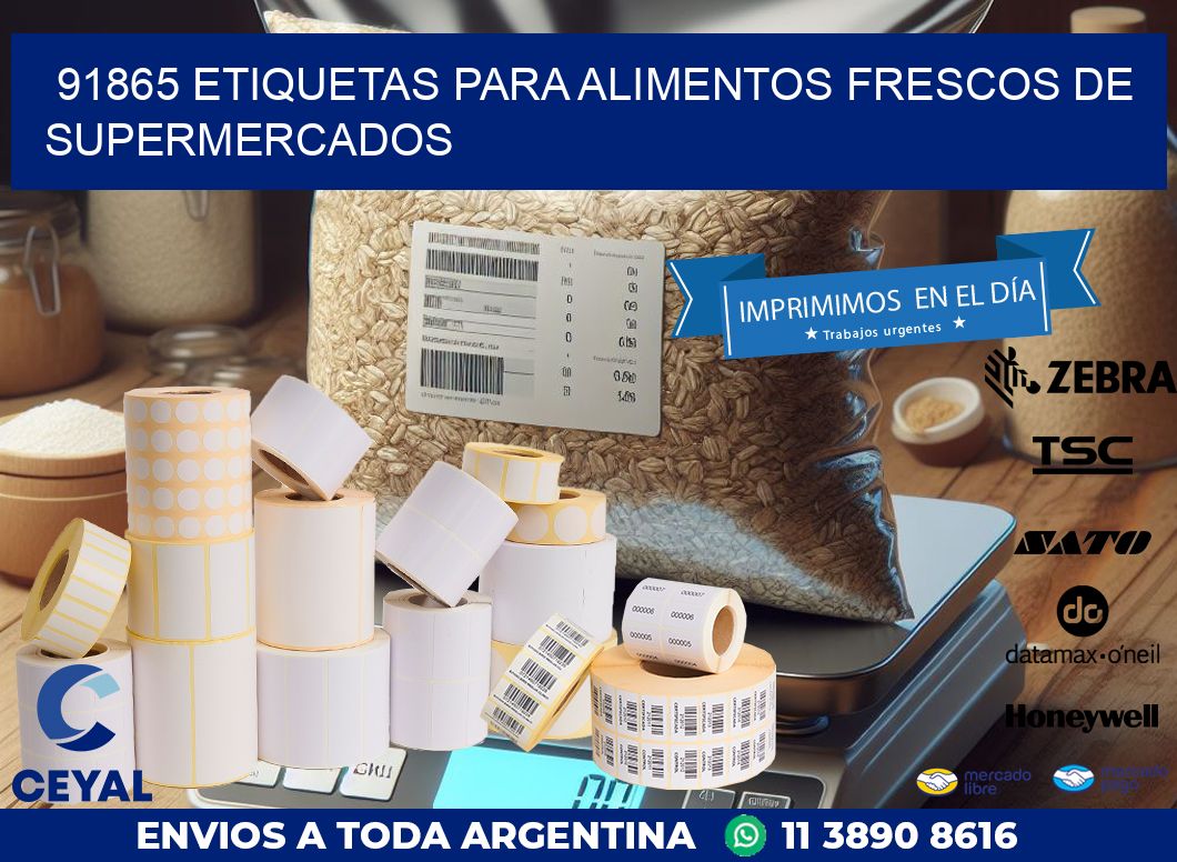 91865 ETIQUETAS PARA ALIMENTOS FRESCOS DE SUPERMERCADOS