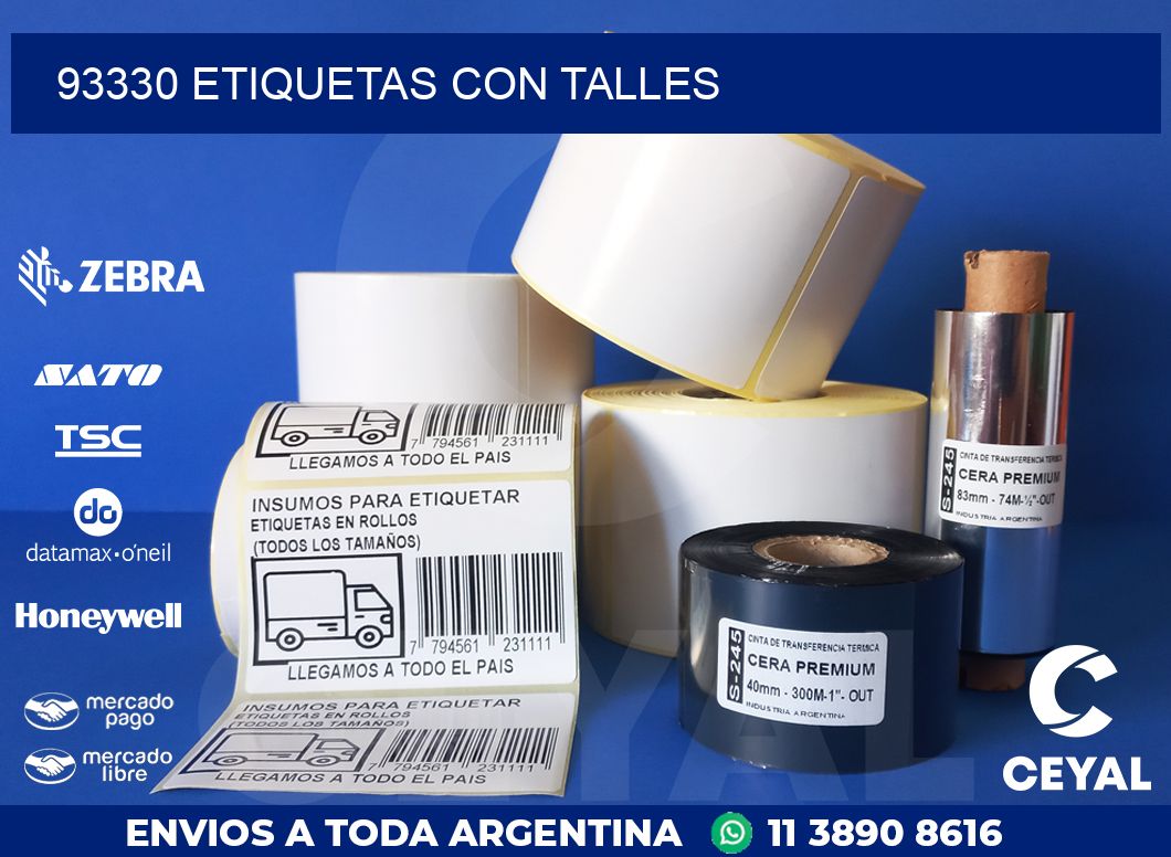 93330 ETIQUETAS CON TALLES