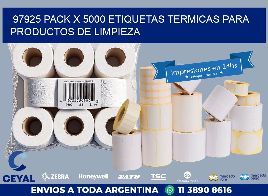 97925 PACK X 5000 ETIQUETAS TERMICAS PARA PRODUCTOS DE LIMPIEZA