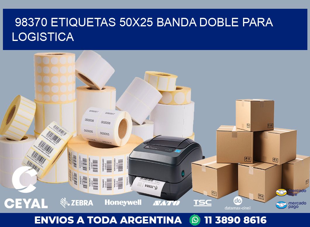 98370 ETIQUETAS 50X25 BANDA DOBLE PARA LOGISTICA