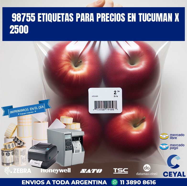 98755 ETIQUETAS PARA PRECIOS EN TUCUMAN X 2500