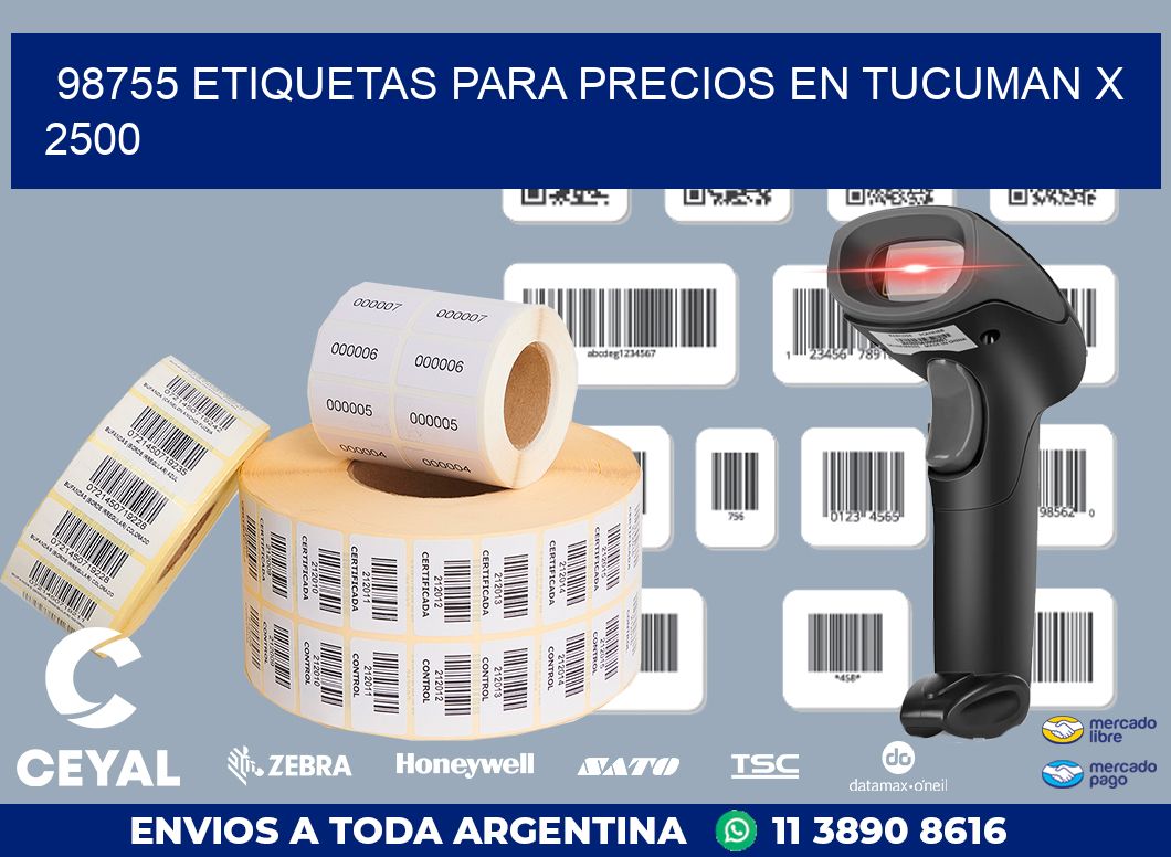 98755 ETIQUETAS PARA PRECIOS EN TUCUMAN X 2500