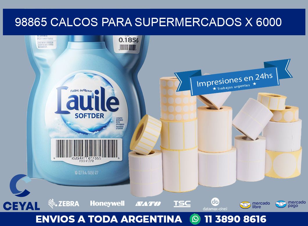 98865 CALCOS PARA SUPERMERCADOS X 6000