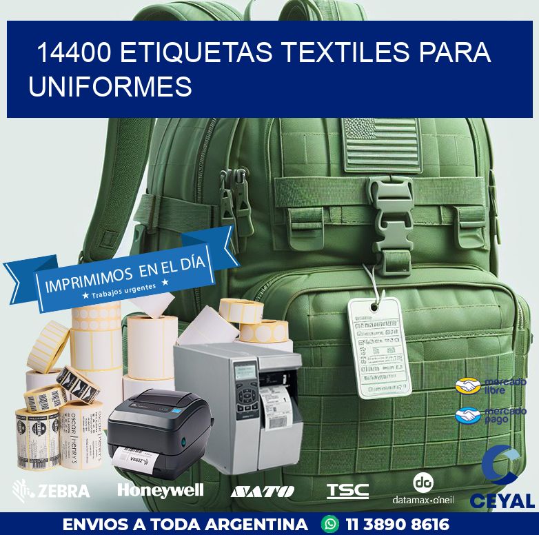 14400 ETIQUETAS TEXTILES PARA UNIFORMES