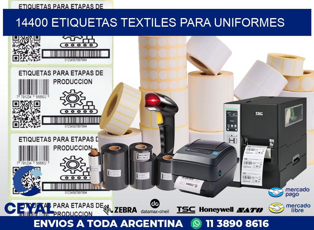 14400 ETIQUETAS TEXTILES PARA UNIFORMES