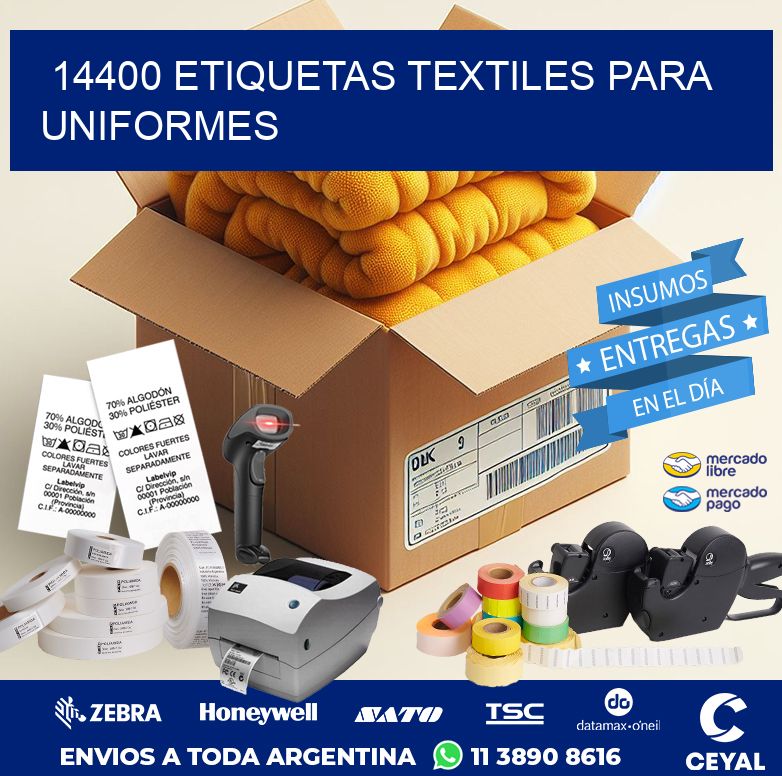 14400 ETIQUETAS TEXTILES PARA UNIFORMES