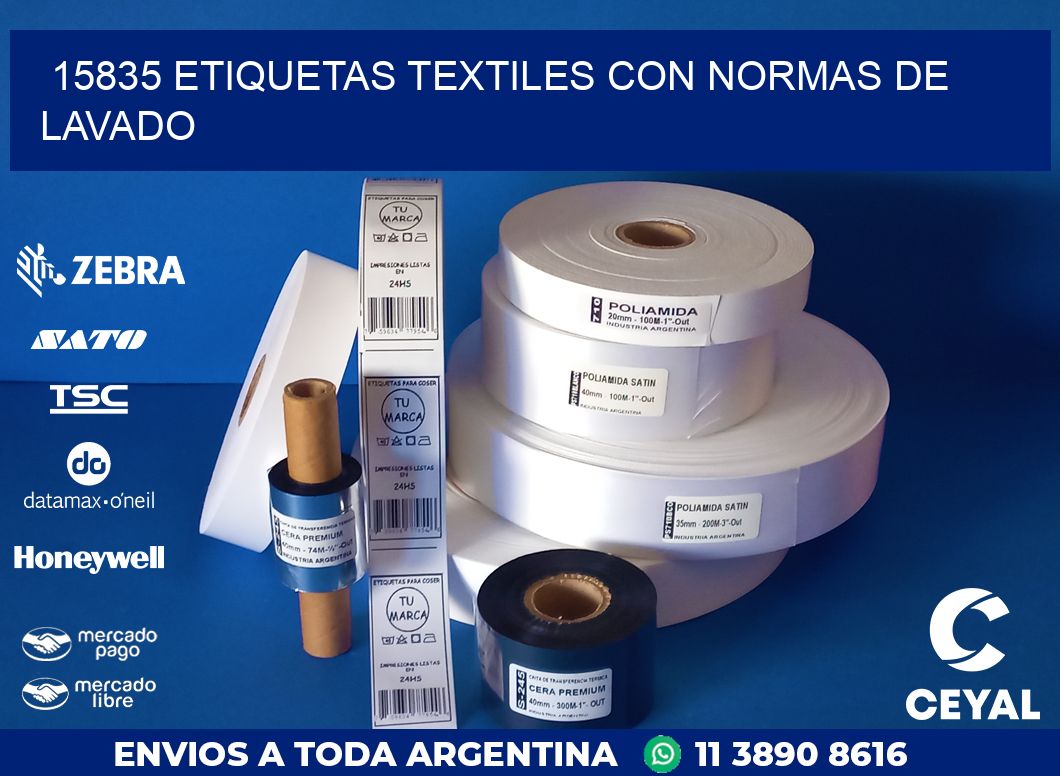 15835 ETIQUETAS TEXTILES CON NORMAS DE LAVADO