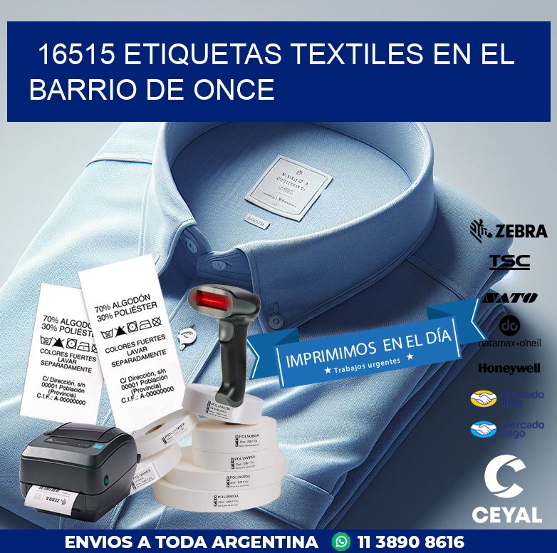 16515 ETIQUETAS TEXTILES EN EL BARRIO DE ONCE