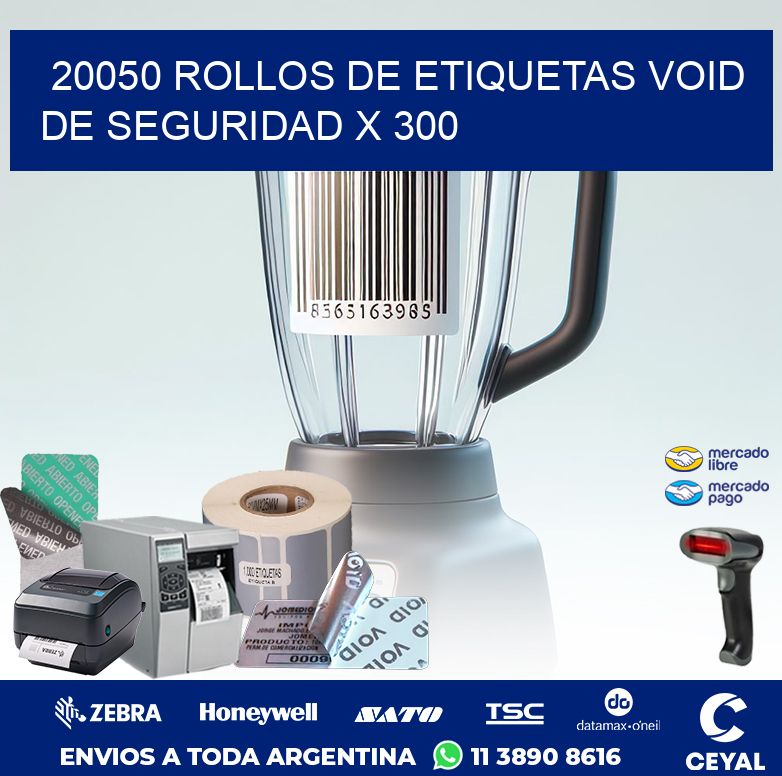 20050 ROLLOS DE ETIQUETAS VOID DE SEGURIDAD X 300