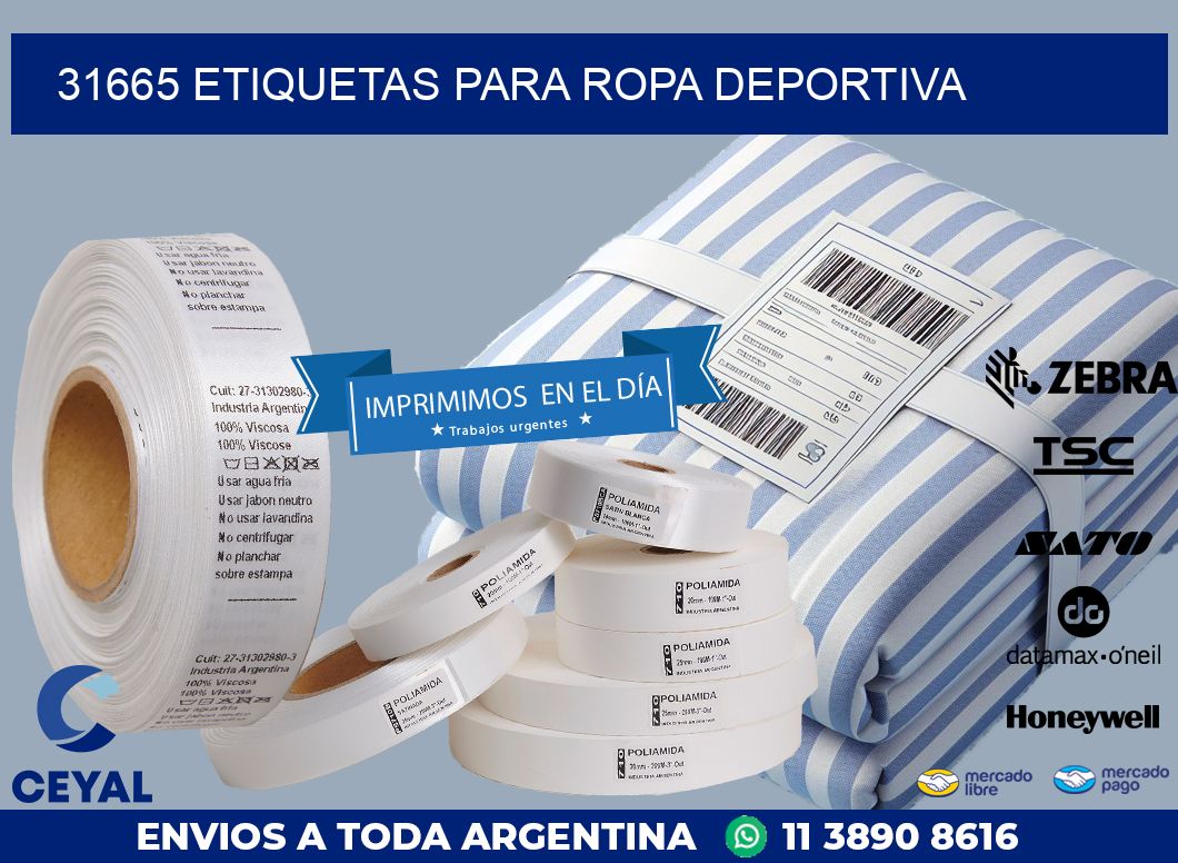 31665 ETIQUETAS PARA ROPA DEPORTIVA
