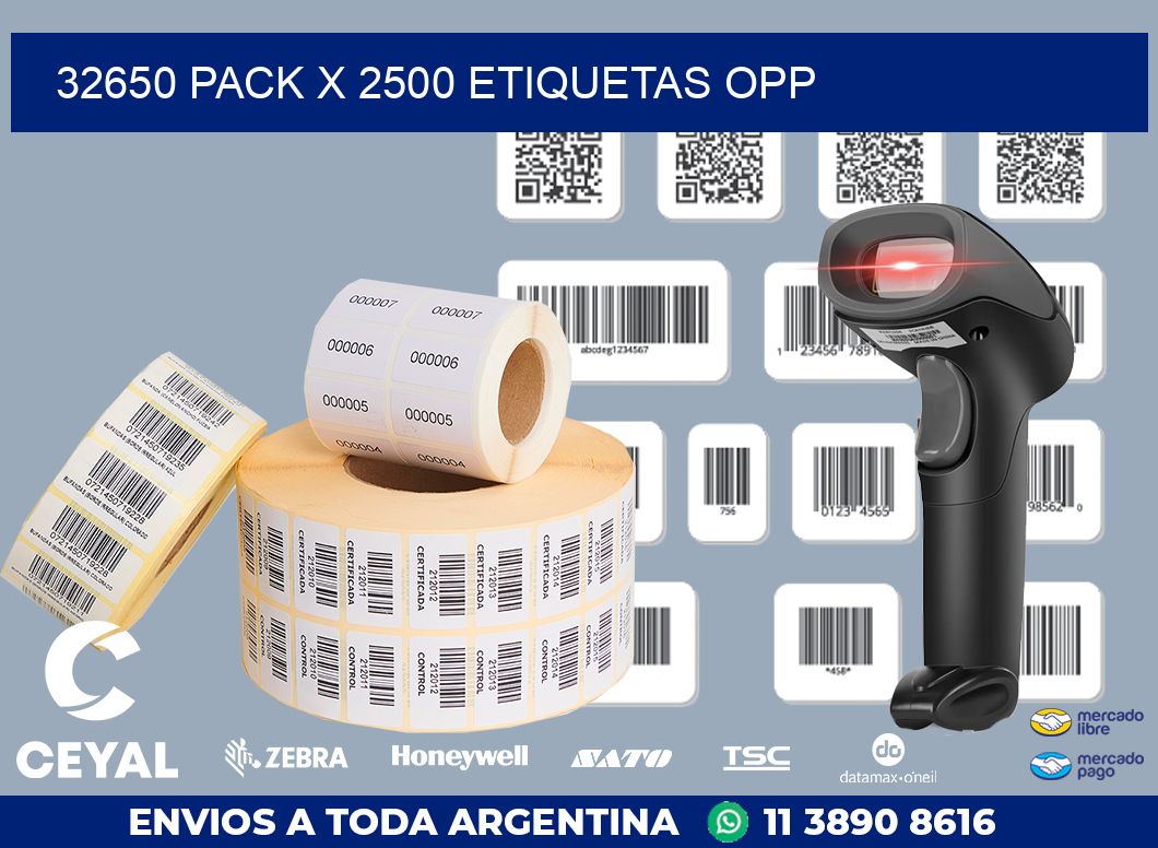 32650 PACK X 2500 ETIQUETAS OPP