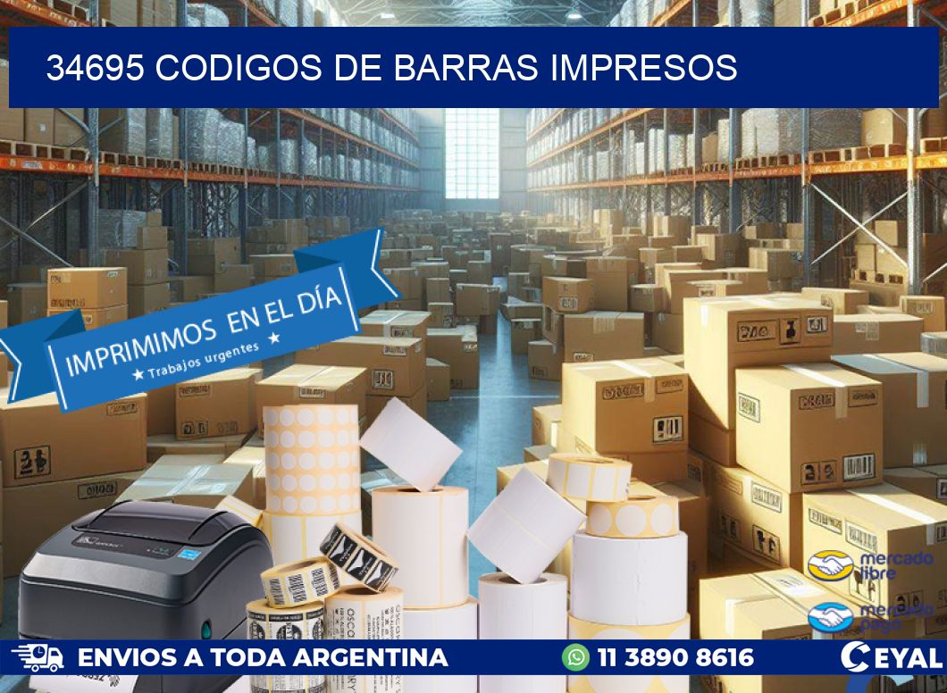 34695 codigos de barras impresos