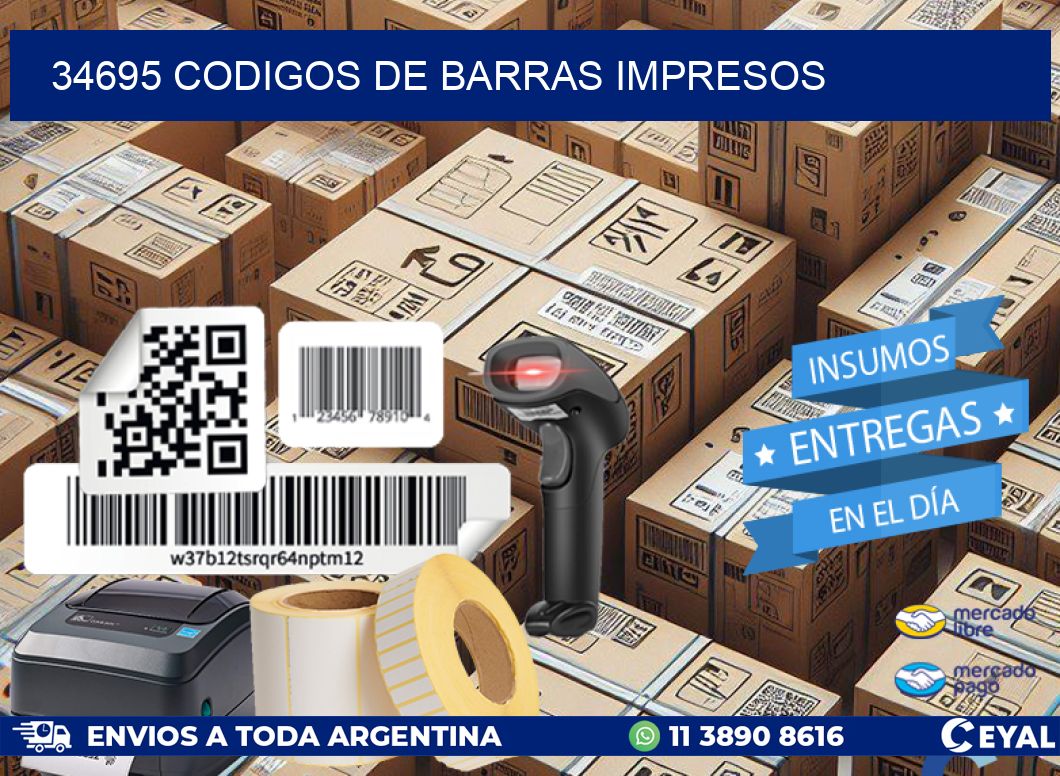 34695 codigos de barras impresos