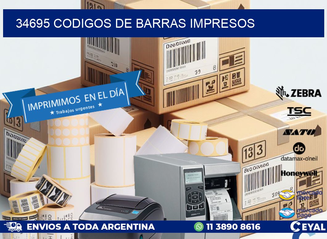 34695 codigos de barras impresos