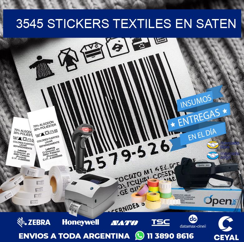 3545 STICKERS TEXTILES EN SATEN