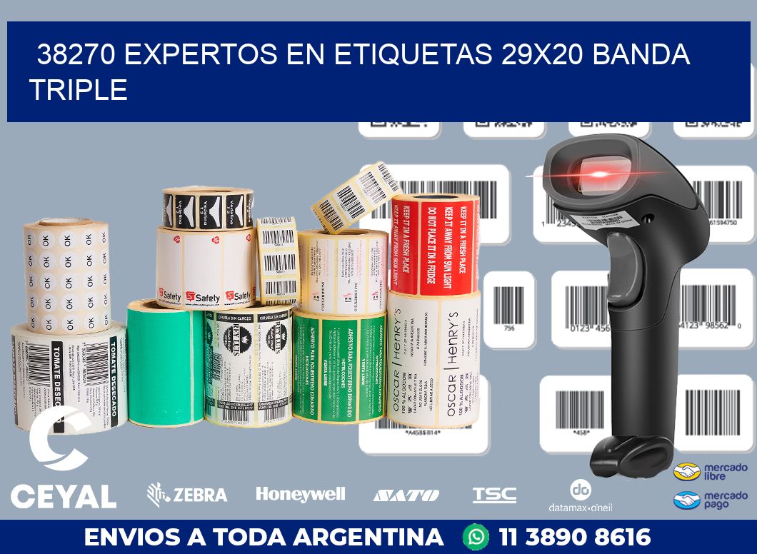 38270 EXPERTOS EN ETIQUETAS 29X20 BANDA TRIPLE
