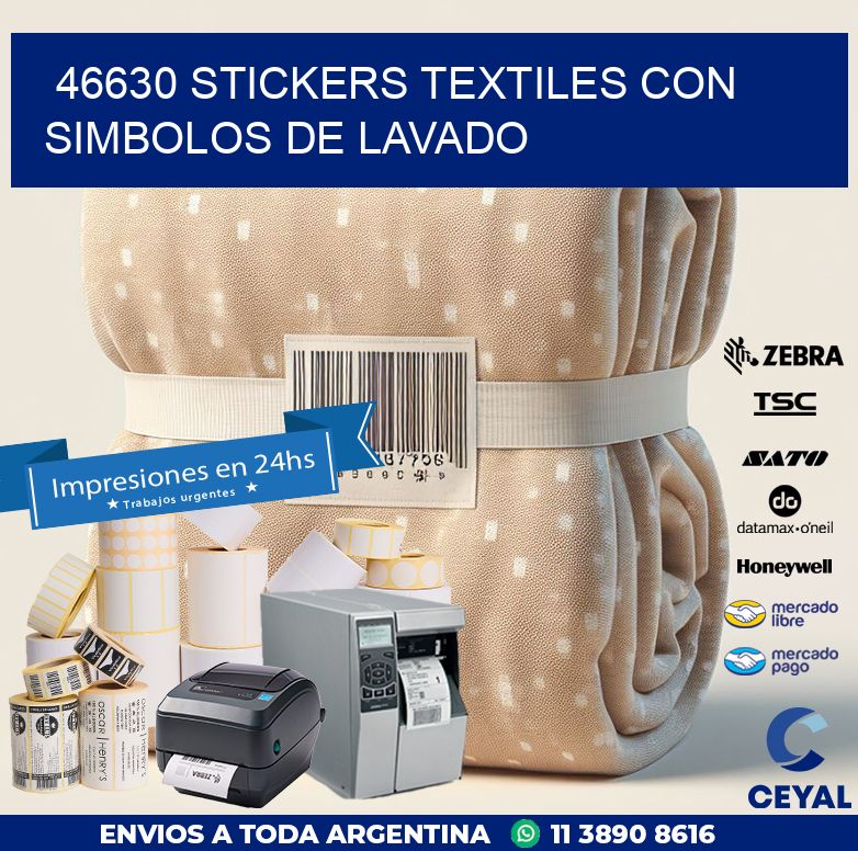 46630 STICKERS TEXTILES CON SIMBOLOS DE LAVADO