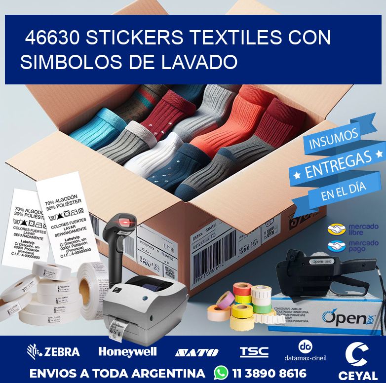 46630 STICKERS TEXTILES CON SIMBOLOS DE LAVADO