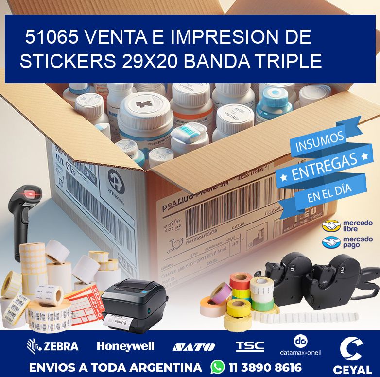 51065 VENTA E IMPRESION DE STICKERS 29X20 BANDA TRIPLE