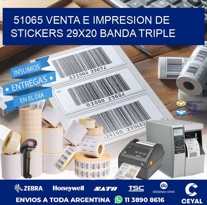 51065 VENTA E IMPRESION DE STICKERS 29X20 BANDA TRIPLE