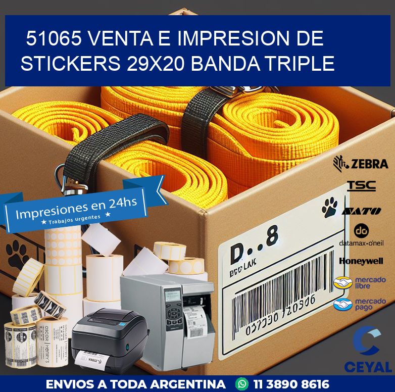 51065 VENTA E IMPRESION DE STICKERS 29X20 BANDA TRIPLE