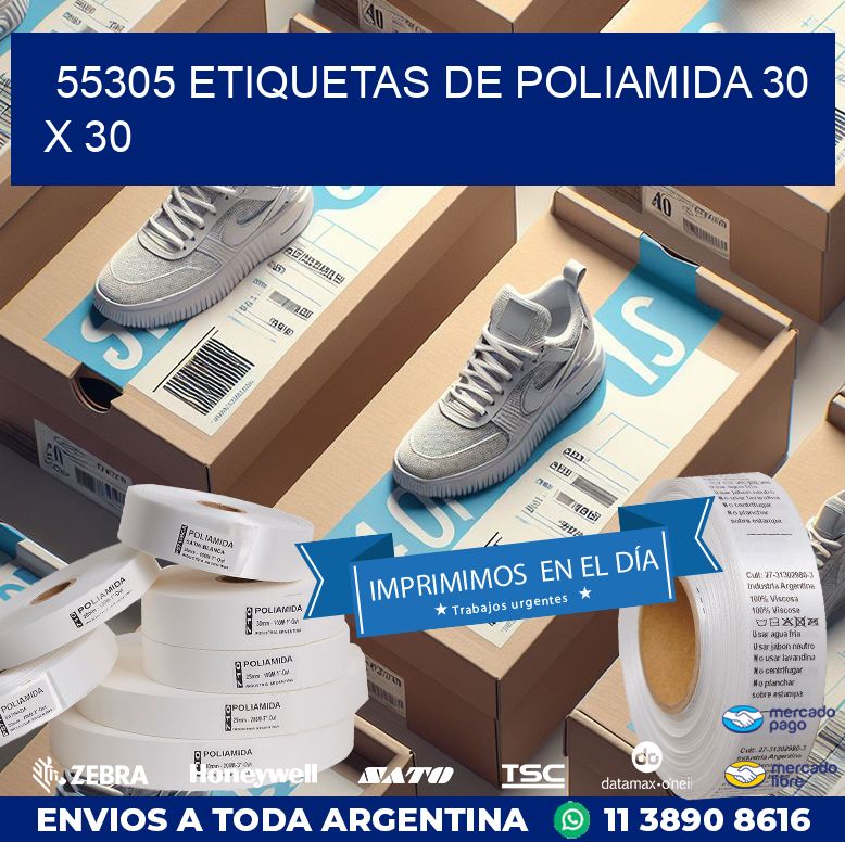 55305 ETIQUETAS DE POLIAMIDA 30 X 30