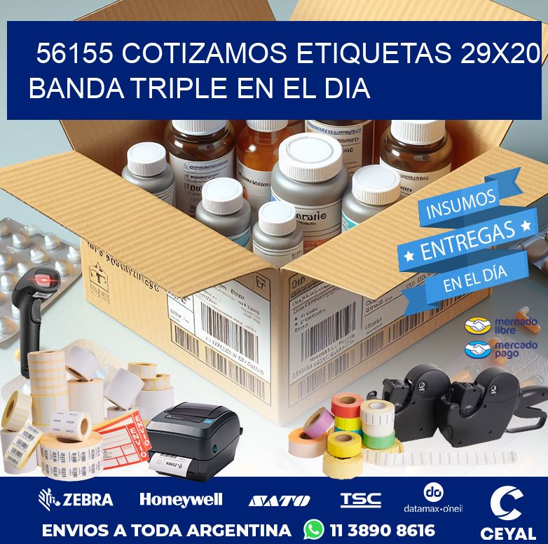 56155 COTIZAMOS ETIQUETAS 29X20 BANDA TRIPLE EN EL DIA