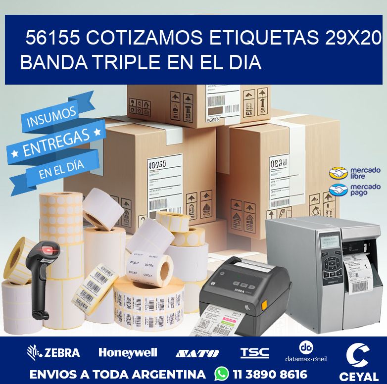 56155 COTIZAMOS ETIQUETAS 29X20 BANDA TRIPLE EN EL DIA