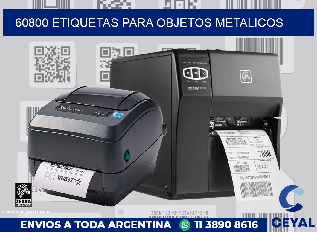 60800 etiquetas para objetos metalicos